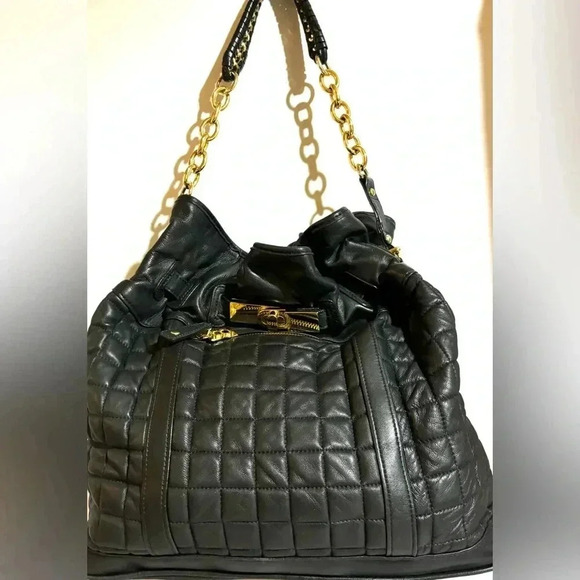 Bcbg maxazria black quilted leather shoulder handbag - Picture 9 of 9